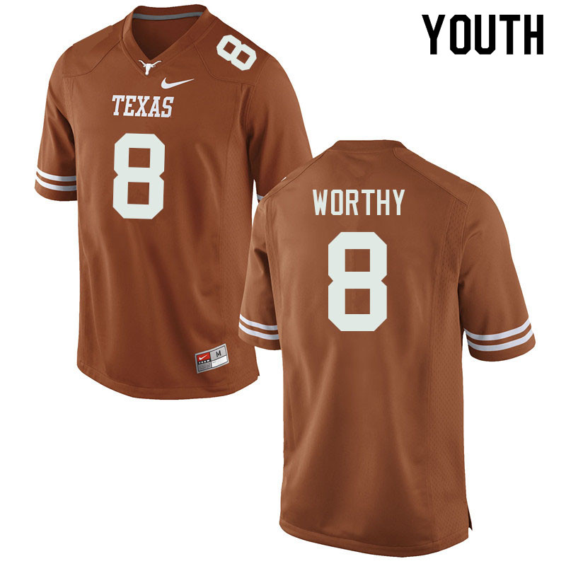 Youth #8 Xavier Worthy Texas Longhorns College Football Jerseys Sale-Orange